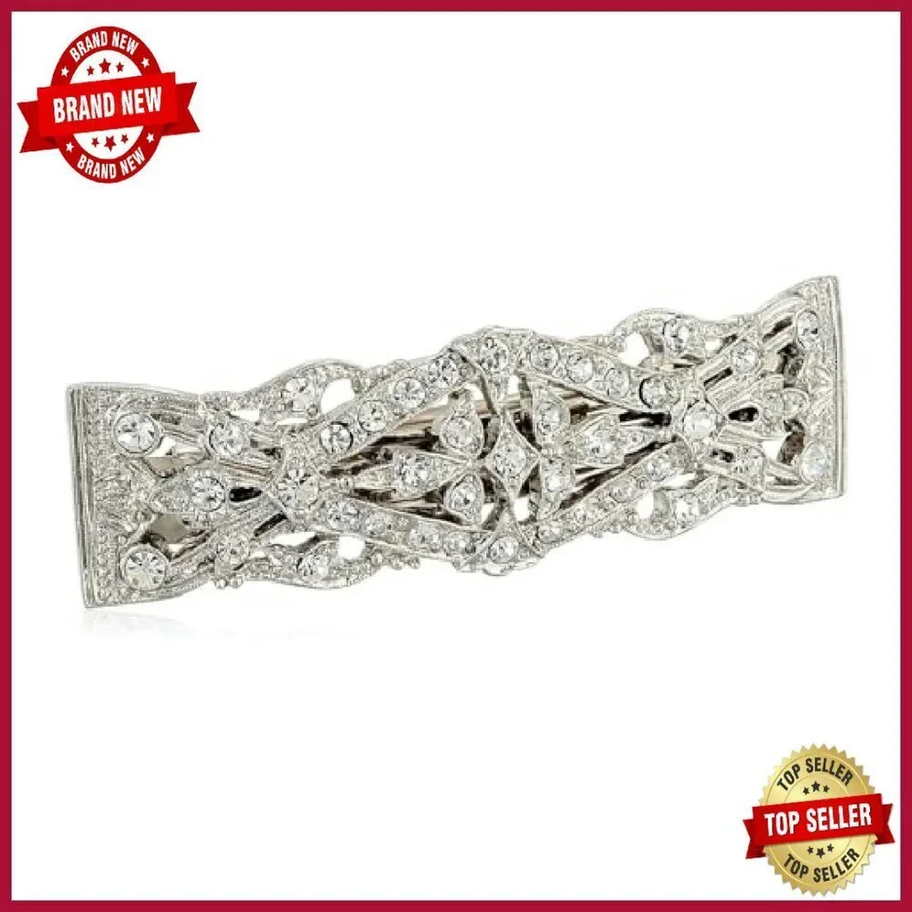 3.5 Inch Crystal Barrette Hair Clip for Weddings & Formal Events